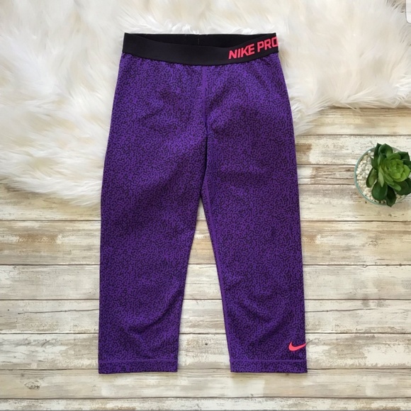 Nike Pro Mezzo Purple Print Capris - Picture 2 of 7